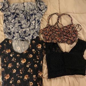 Set of 4 H&M/Forever 21 crop tops